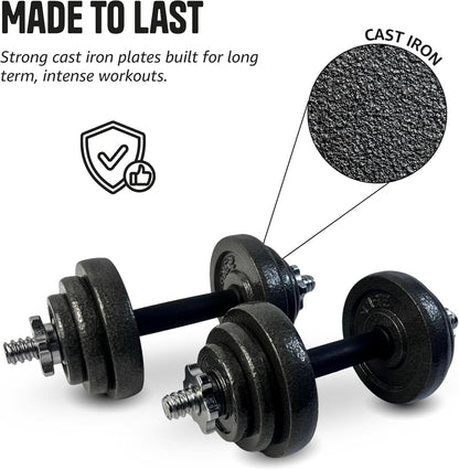 Endless Adjustable Dumbbell Set With Dumbbell Rods and Box | Material: Cast Iron | Fitness, Strength Training, Body Building, Home Workout and Weight Lifting Equipments

