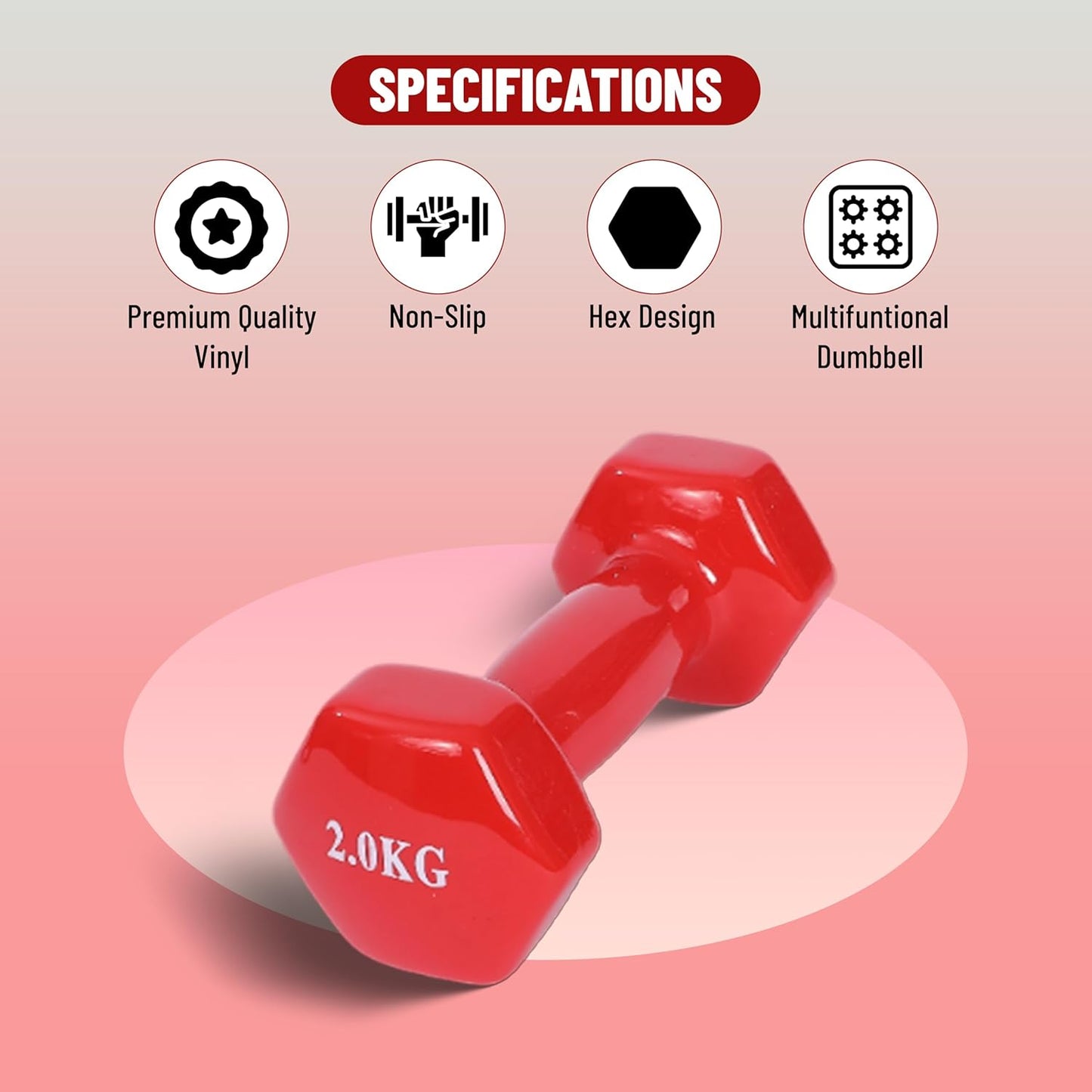 Endless Pair of Vinyl-Coated Fixed Dumbbells | Vinyl-Coated Iron | Compact Weights for Home Gym, Workouts, Fitness, Men & Women