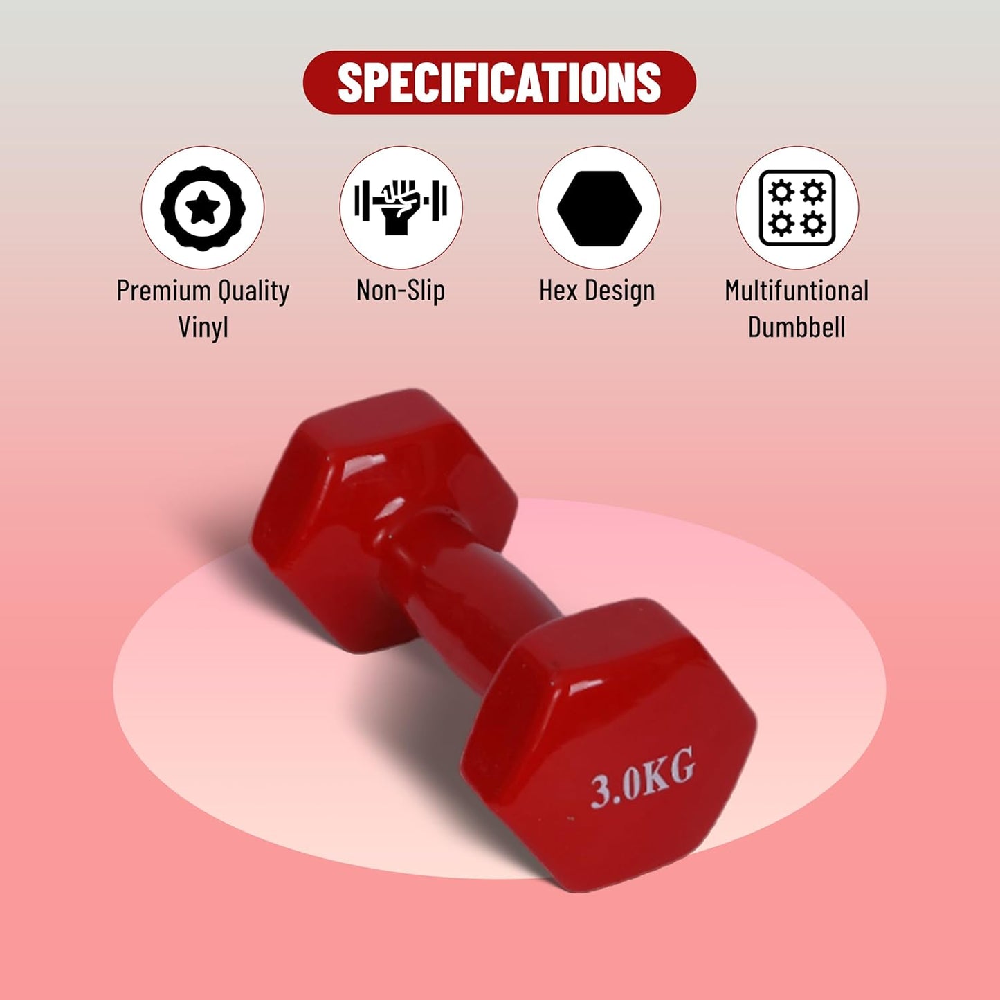 Endless Pair of Vinyl-Coated Fixed Dumbbells | Vinyl-Coated Iron | Compact Weights for Home Gym, Workouts, Fitness, Men & Women