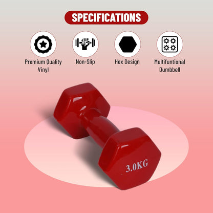 Endless Pair of Vinyl-Coated Fixed Dumbbells | Vinyl-Coated Iron | Compact Weights for Home Gym, Workouts, Fitness, Men & Women