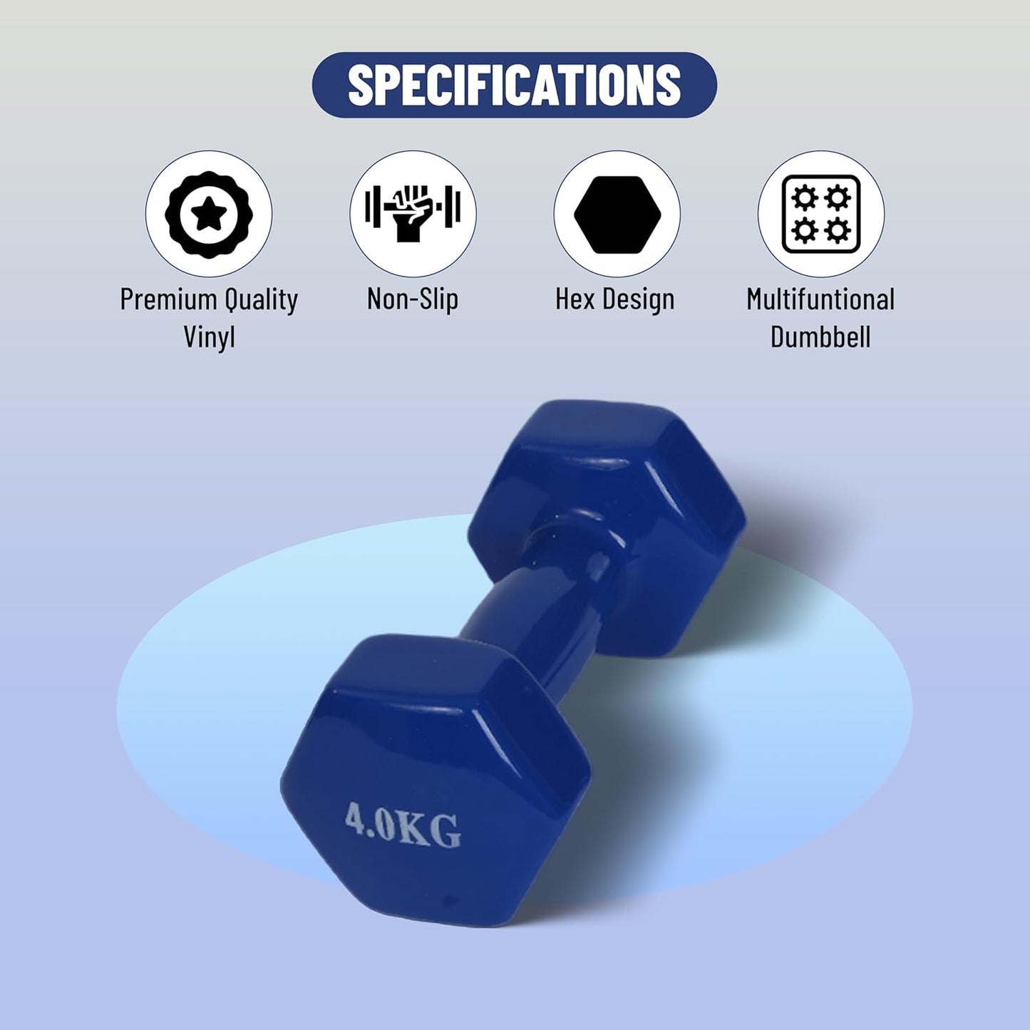 Endless Pair of Vinyl-Coated Fixed Dumbbells | Vinyl-Coated Iron | Compact Weights for Home Gym, Workouts, Fitness, Men & Women