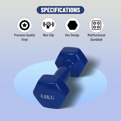 Endless Pair of Vinyl-Coated Fixed Dumbbells | Vinyl-Coated Iron | Compact Weights for Home Gym, Workouts, Fitness, Men & Women