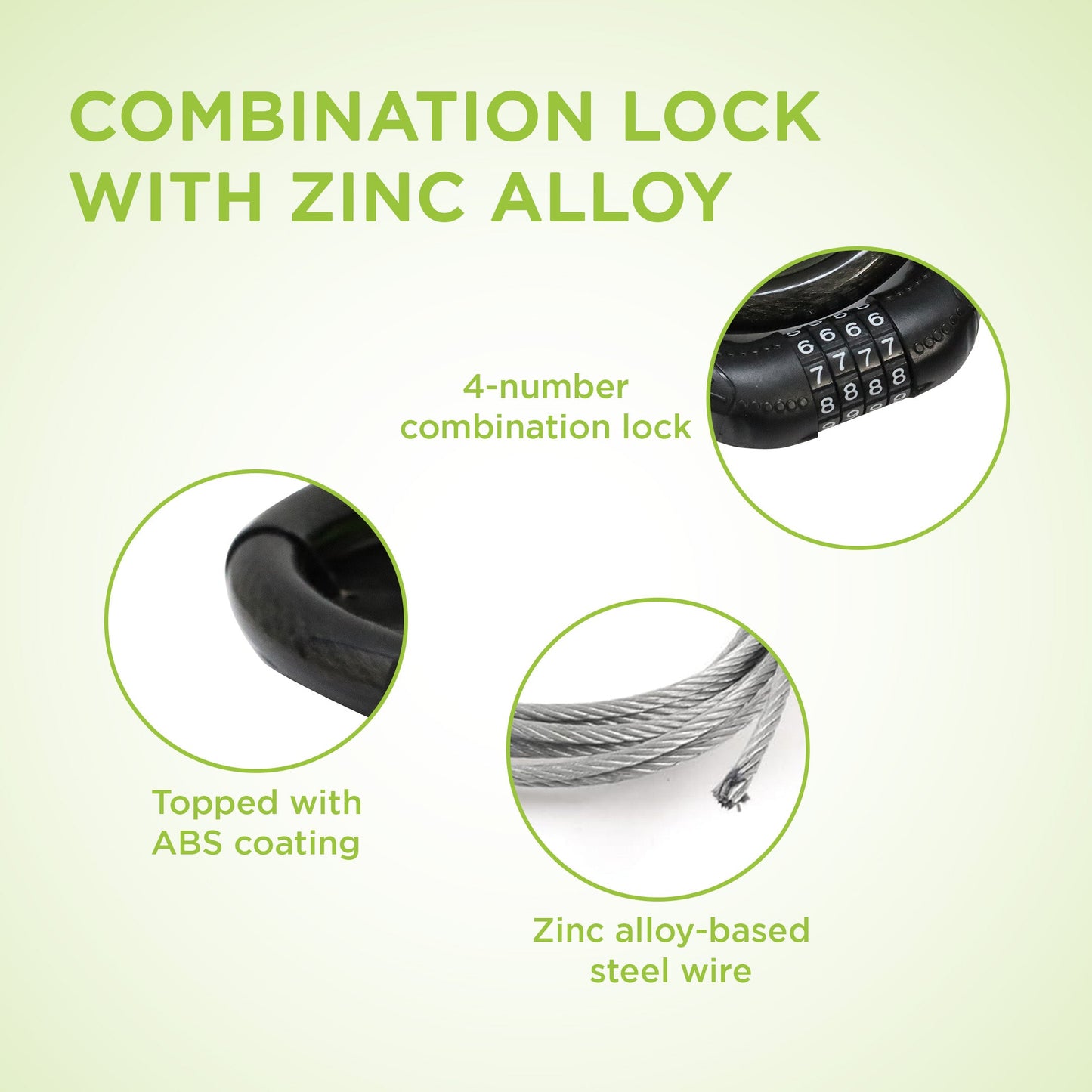 Endless EL1053 قفل متعدد الأغراض للدراجات والدراجات والخوذة والأمتعة مع قفل كبل قابل لإعادة الضبط بأربعة أرقام | أسود | المادة: الفولاذ المقاوم للصدأ والمطاط | حماية شديدة التحمل ضد السرقة لجميع الأغراض