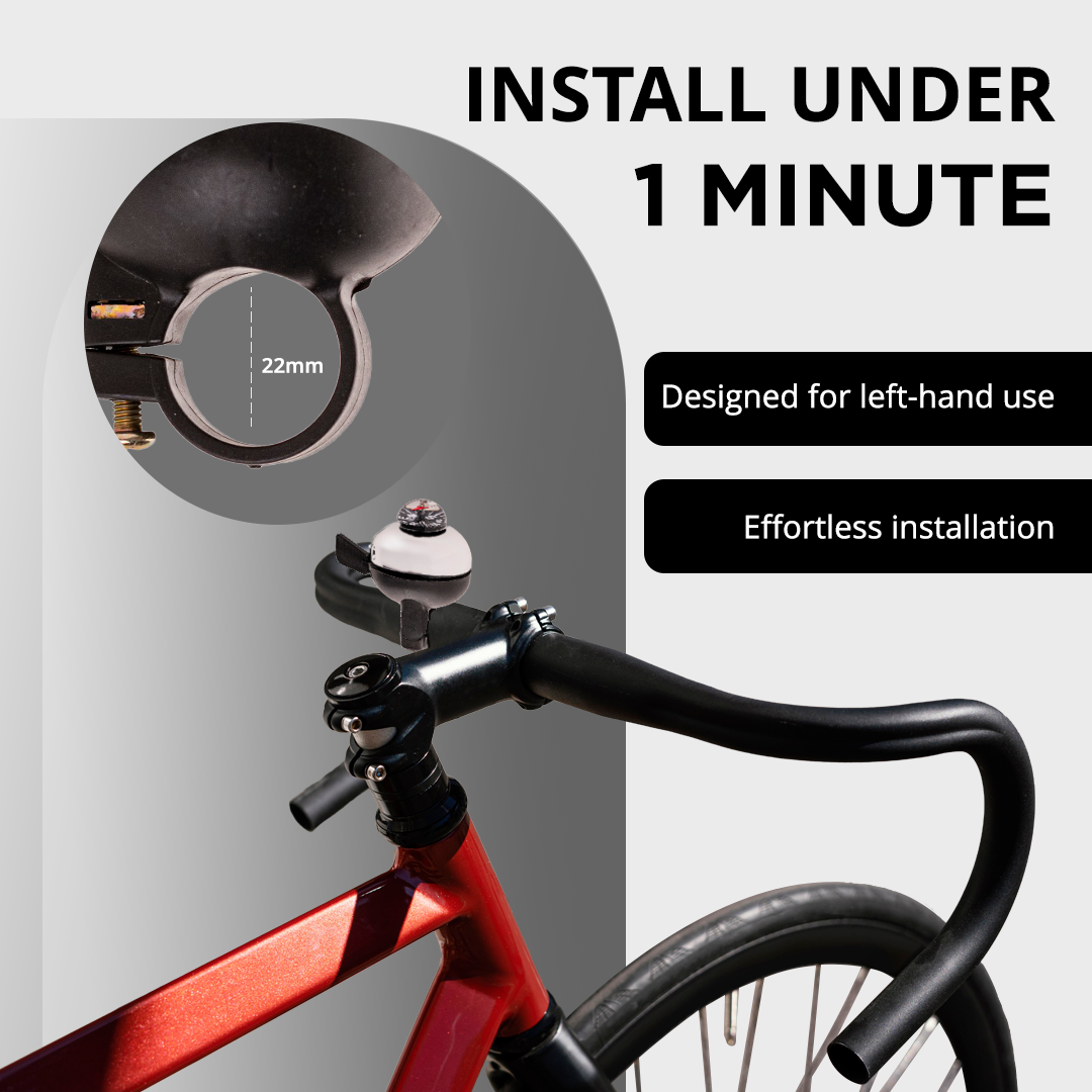 Endless EL1057 Classic جرس دراجة | جرس دراجة كلاسيكي | المادة: سبائك الألومنيوم | يمكن استخدام هذا الجرس الصاخب في مقود الدراجات على الطرق والجبل | يحتوي هذا الجرس على بوصلة لتحديد الاتجاه