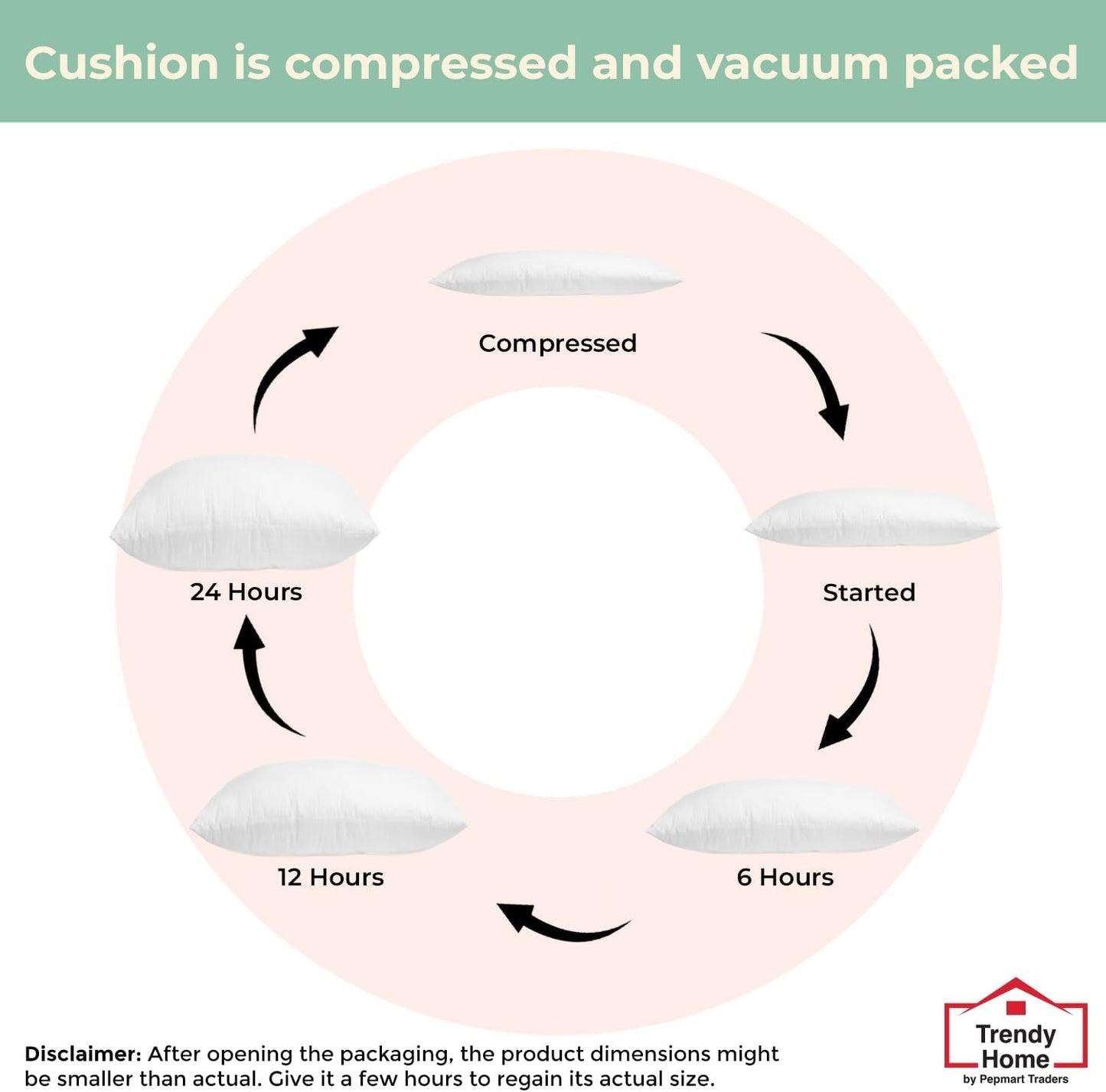 مجموعة من 2 وسائد زخرفية/وسائد داخلية فاخرة من Trendy Home لمكتب المنزل، باللون الأبيض... (16 × 16)