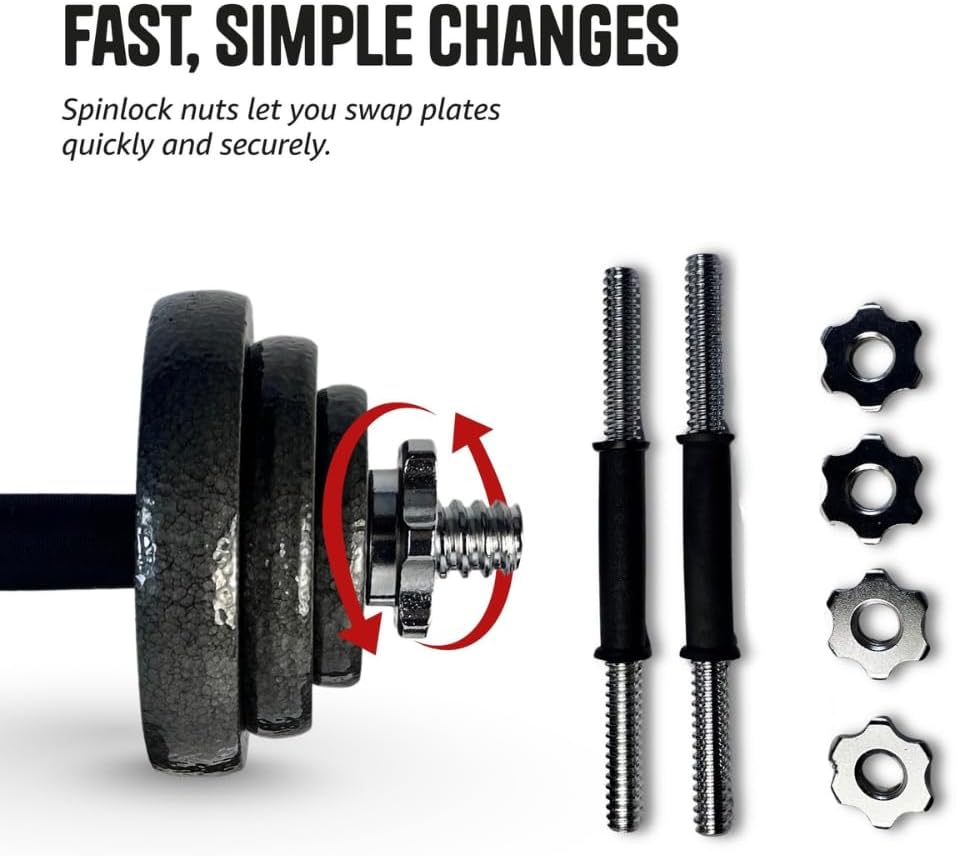 Endless Adjustable Dumbbell Set With Dumbbell Rods and Box | Material: Cast Iron | Fitness, Strength Training, Body Building, Home Workout and Weight Lifting Equipments
