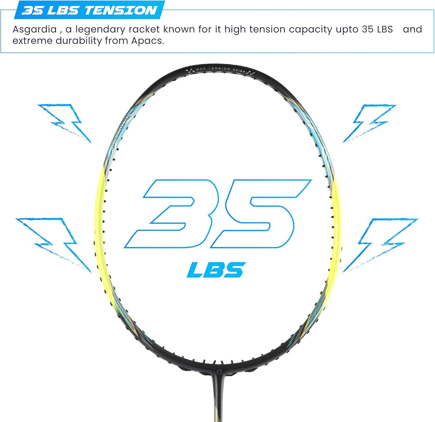 مضرب كرة الريشة APACS Counter Attack Unstrung (أزرق داكن/أصفر مطفي)