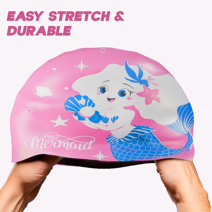 قبعة سباحة مقاومة للماء من Konex للرجال والنساء والفتيان والفتيات | سيليكون | مقاس واحد يناسب الجميع | لا تسحب الشعر | تمنع التلف الكيميائي