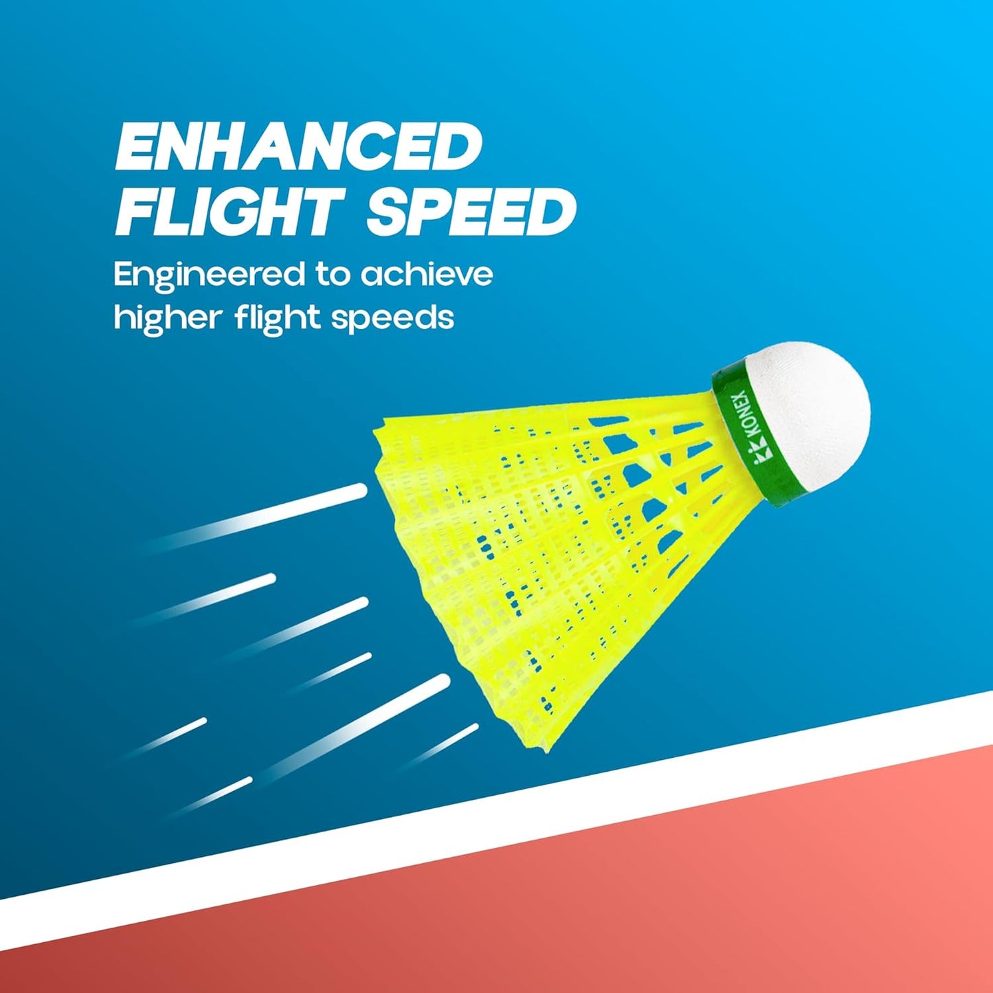 كرة الريشة Konex Nylon Shuttlecock | طيران مستقر واستعادة سريعة
