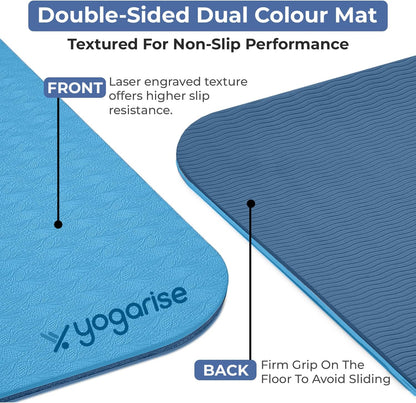  Yogarise 6mm Yoga Mat with Carry Bag & Strap, Yoga Mat for Women and Men, Premium TPE Material Extra Thick Exercise Yoga Mat for Workout. 