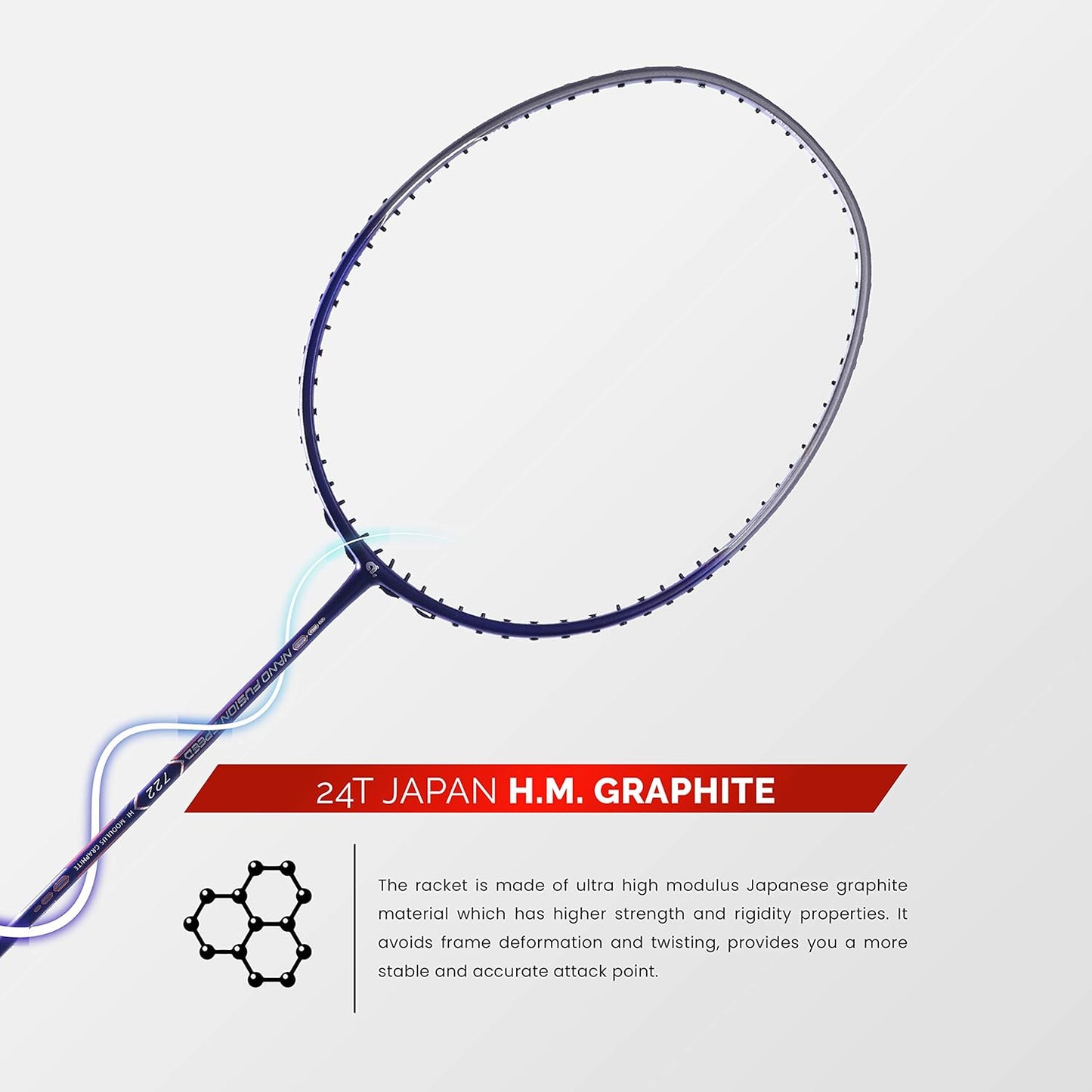 مضرب كرة الريشة Apacs Nano Fusion Speed 722 (76 جرام، 30 رطل) خفيف الوزن للغاية بدون أوتار مع غطاء كامل (أرجواني)