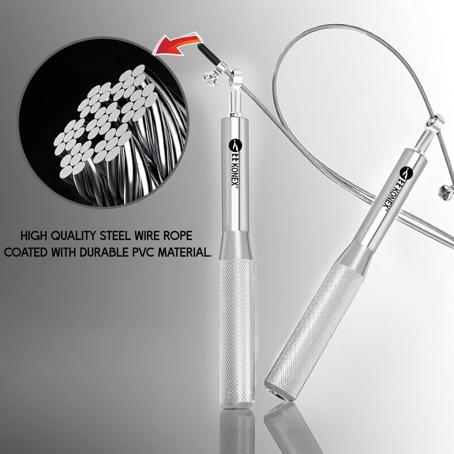 حبل القفز Konex Aluminium للرجال والنساء