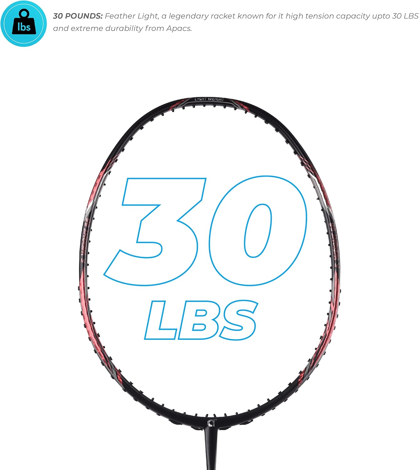 مضرب كرة الريشة Apacs Feather Weight 55 (خفيف الوزن للغاية) غير موتر (أسود برتقالي)