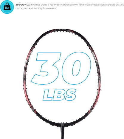 مضرب كرة الريشة Apacs Feather Weight 55 (خفيف الوزن للغاية) غير موتر (أسود برتقالي)