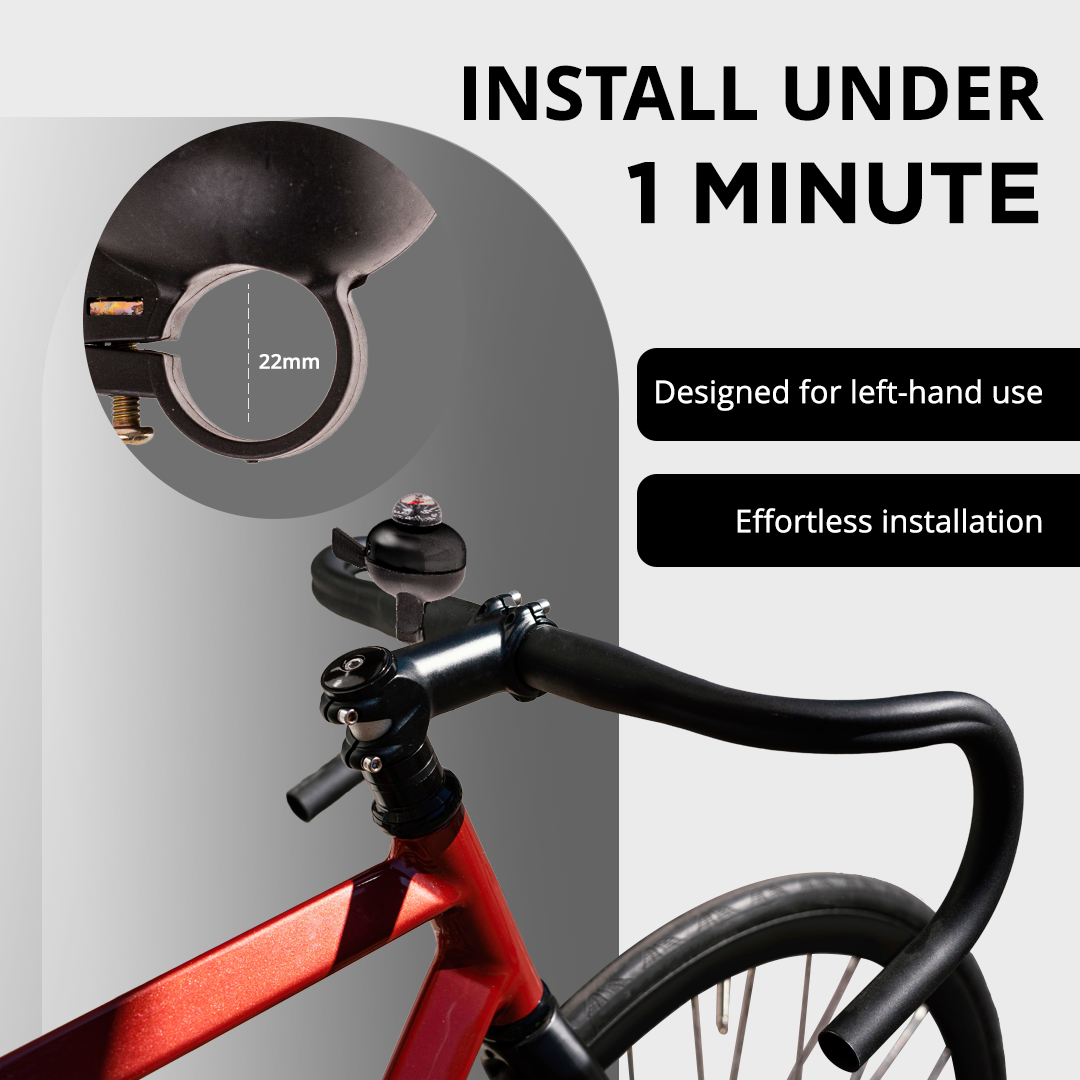 Endless EL1057 Classic جرس دراجة | جرس دراجة كلاسيكي | المادة: سبائك الألومنيوم | يمكن استخدام هذا الجرس الصاخب في مقود الدراجات على الطرق والجبل | يحتوي هذا الجرس على بوصلة لتحديد الاتجاه