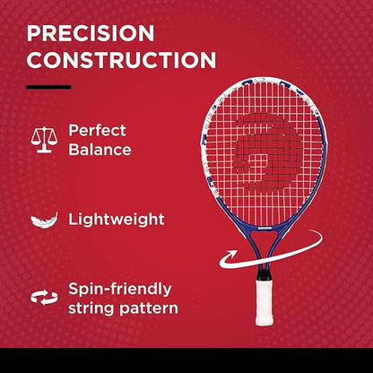 مضرب تنس جاما سبورتس جونيور: مضرب تنس سريع للأطفال - مضارب تنس معدة مسبقًا للشباب والفتيات - حجم الرأس 93 بوصة