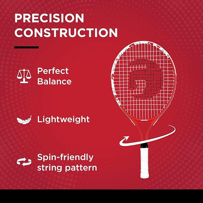 مضرب تنس جاما سبورتس جونيور: مضرب تنس سريع للأطفال - مضارب تنس معدة مسبقًا للشباب والفتيات - حجم الرأس 93 بوصة