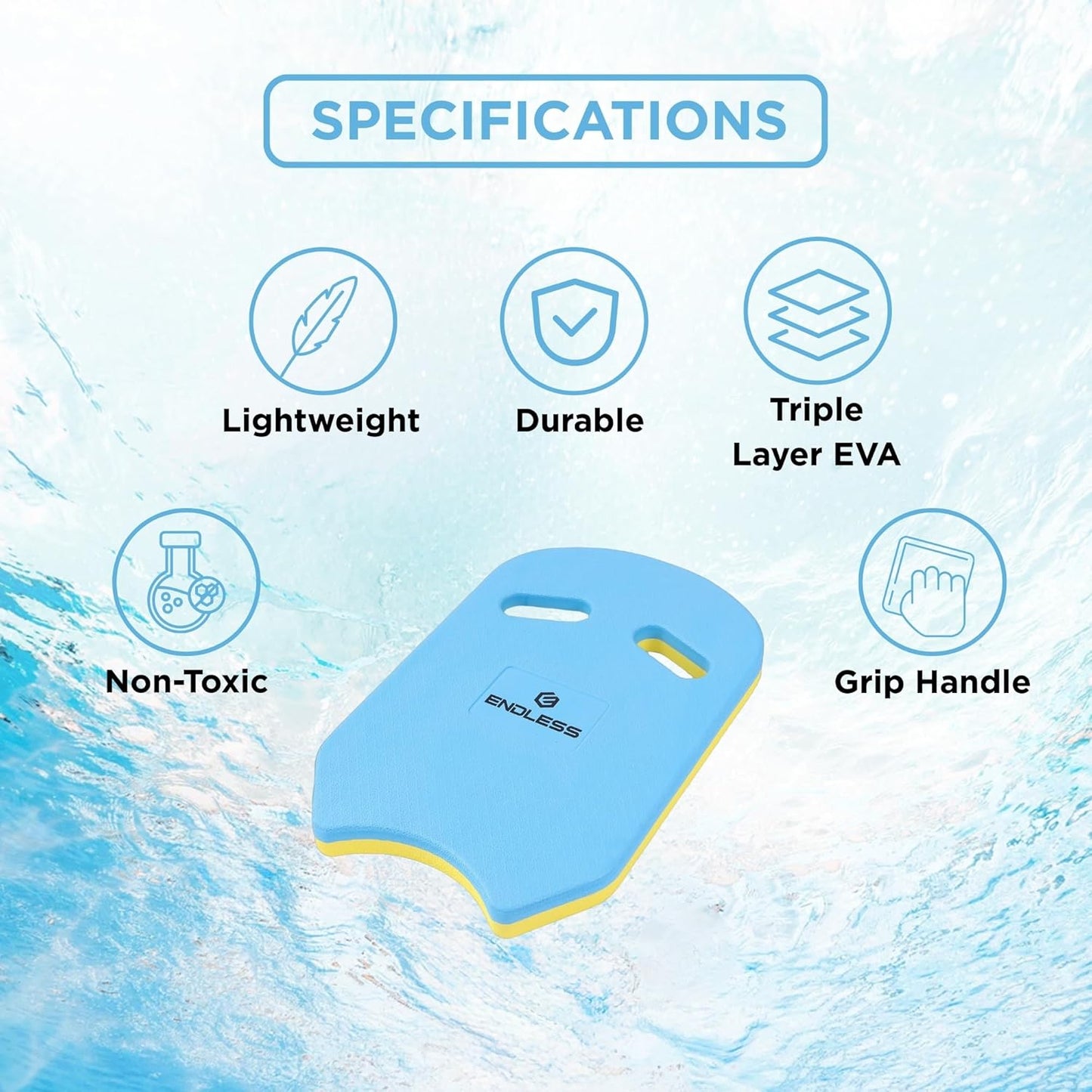 Endless Double-Sided EVA Swimming Kickboard with Ergonomic Design | EVA Material | Swimming Training Float Aid for Beginners | Suitable for Kids & Adults