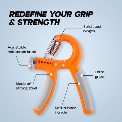 Konex جهاز تقوية قبضة اليد القابل للتعديل للرجال والنساء | جهاز تمارين اليد للتمارين المنزلية والرياضية (بدون عداد)