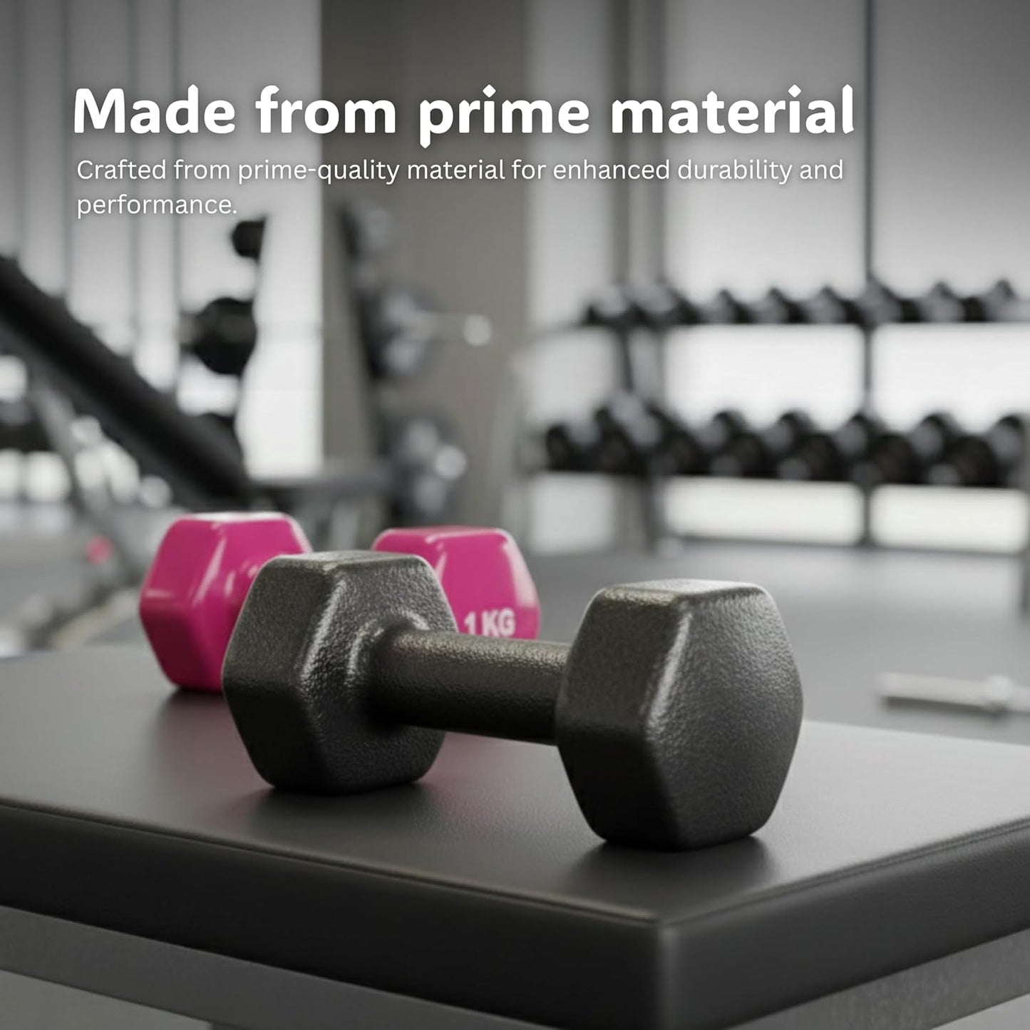 Endless Pair of Vinyl-Coated Fixed Dumbbells | Vinyl-Coated Iron | Compact Weights for Home Gym, Workouts, Fitness, Men & Women