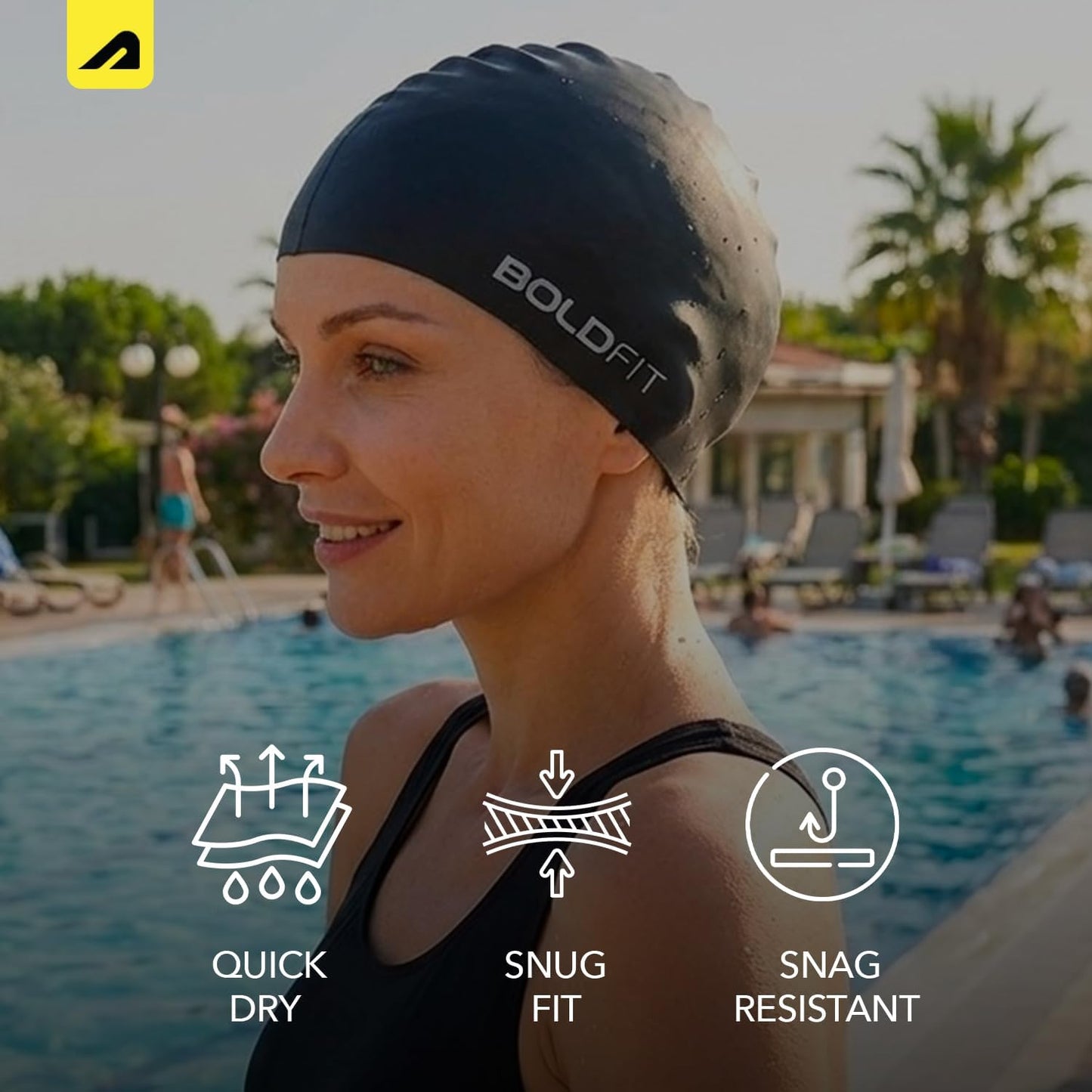 Boldfit قبعة سباحة للجنسين للرجال والنساء