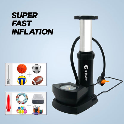 مضخة هواء كونيكس عالية الضغط مع مقياس للدرجات للدرجات الهوائية والدراجات وإطارات السيارات وكرة القدم وكرة السلة وغيرها من المعدات الرياضية القابلة للنفخ والكرات (أسود)