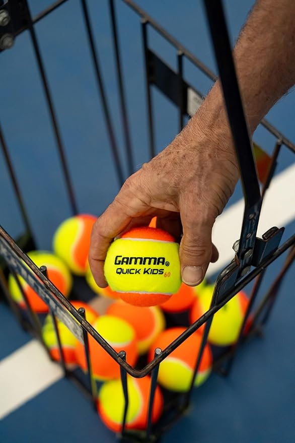 GAMMA Quick Kids 60 Training Tennis Balls for Kids & Beginners, Low-Compression Core Reduces Speed & Bounce, Great for Tennis Practice, USTA & ITF Approved for Use in 10 & Under Tournaments
