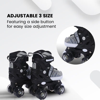 Endless EL1029 حذاء تزلج مضمن قابل للتعديل مقاس M 34 EU - 38 EU للأطفال من سن 6 إلى 12 عامًا | هيكل قوي وعجلات وامضة من مادة البولي يوريثين مقاس 70 مم | محامل ABEC 7 | للاستخدام الداخلي والخارجي