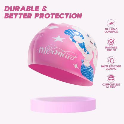 قبعة سباحة مقاومة للماء من Konex للرجال والنساء والفتيان والفتيات | سيليكون | مقاس واحد يناسب الجميع | لا تسحب الشعر | تمنع التلف الكيميائي