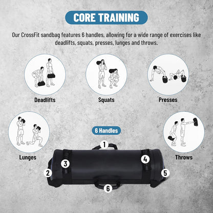 Endless Premium Power Bag with Multi-Position Handles and Zipper | Sand and Leather | for Weight Training, Yoga, Heavy Duty Training, and Gym Workouts