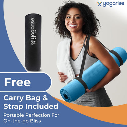  Yogarise 6mm Yoga Mat with Carry Bag & Strap, Yoga Mat for Women and Men, Premium TPE Material Extra Thick Exercise Yoga Mat for Workout. 