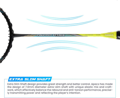 مضرب كرة الريشة APACS Counter Attack Unstrung (أزرق داكن/أصفر مطفي)