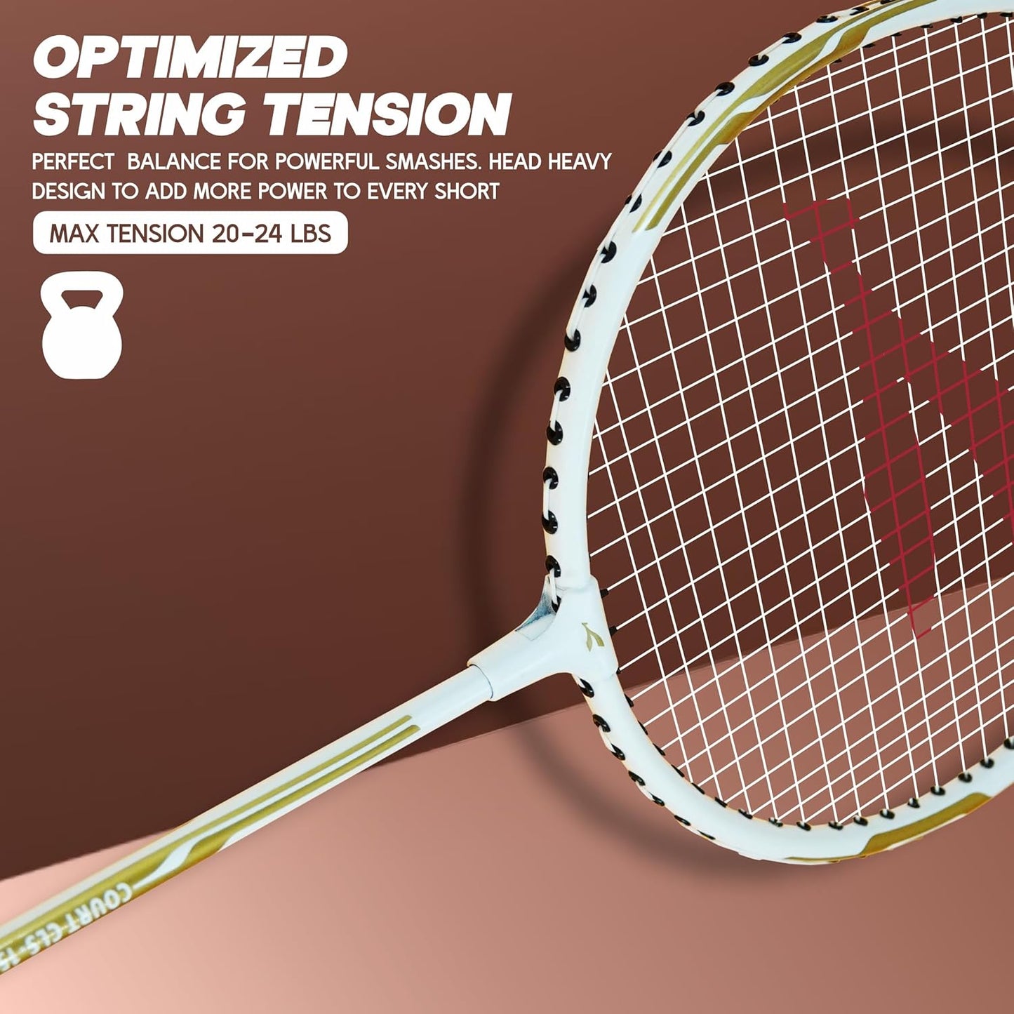 مضارب كرة الريشة Konex مع غطاء كامل، عبوة من 2 قطعة