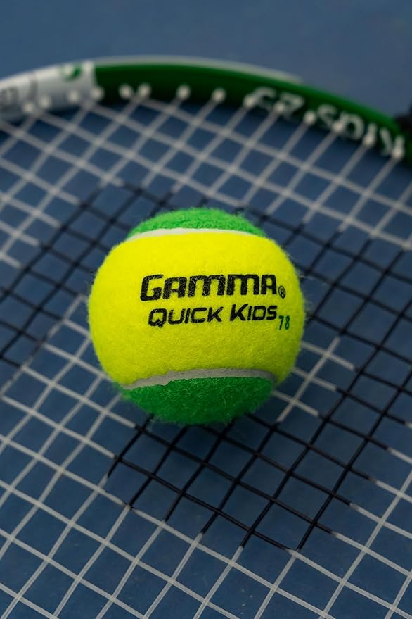 كرات تنس GAMMA Quick Kids 78 للتدريب للأطفال والمبتدئين، قلب منخفض الضغط يقلل السرعة والارتداد، رائعة لممارسة التنس، معتمدة من USTA و ITF للاستخدام في البطولات للأطفال دون سن 10 سنوات