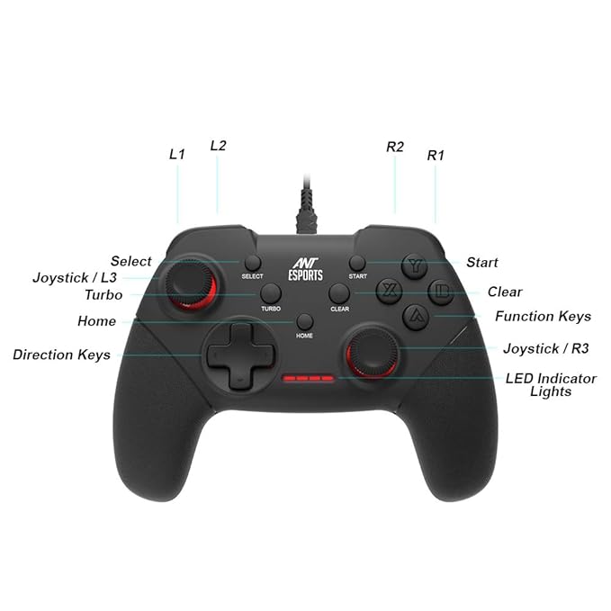 Ant Esports GP100 عصا تحكم للكمبيوتر الشخصي (Windows 7/8/8.1/10) / PS3 / Android/Steam Gaming لوحة ألعاب سلكية