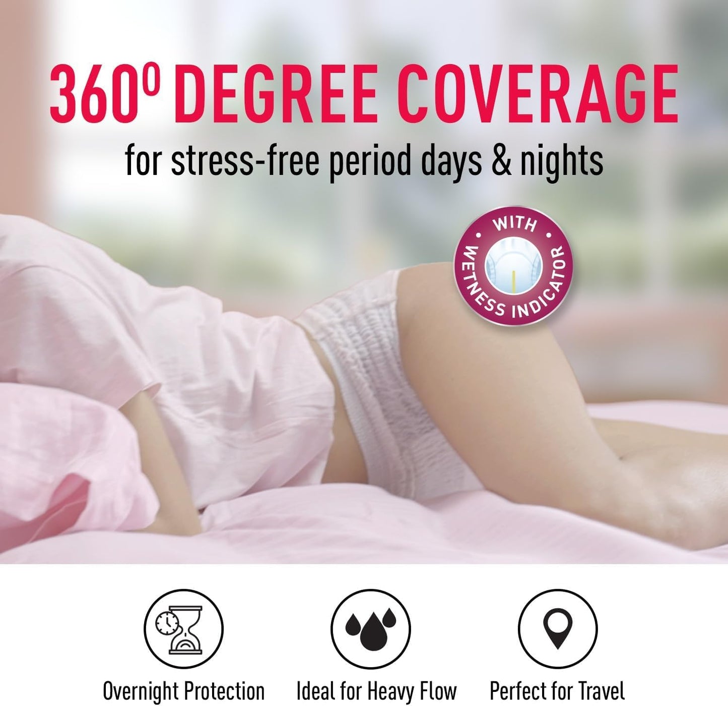 سراويل داخلية للفتيات والنساء من Sirona  عبوة من 5 قطع  تغطية 360 درجة لفترات حيض خالية من التوتر | حماية من التسرب في حالات التدفق الغزير | خالية من الطفح الجلدي | فائقة الامتصاص ومريحة عند الارتداء