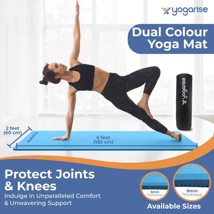  Yogarise 6mm Yoga Mat with Carry Bag & Strap, Yoga Mat for Women and Men, Premium TPE Material Extra Thick Exercise Yoga Mat for Workout. 