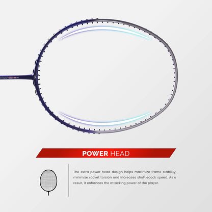 مضرب كرة الريشة Apacs Nano Fusion Speed 722 (76 جرام، 30 رطل) خفيف الوزن للغاية بدون أوتار مع غطاء كامل (أرجواني)