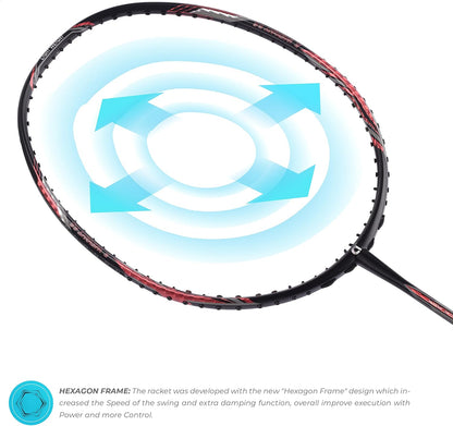 مضرب كرة الريشة Apacs Feather Weight 55 (خفيف الوزن للغاية) غير موتر (أسود برتقالي)