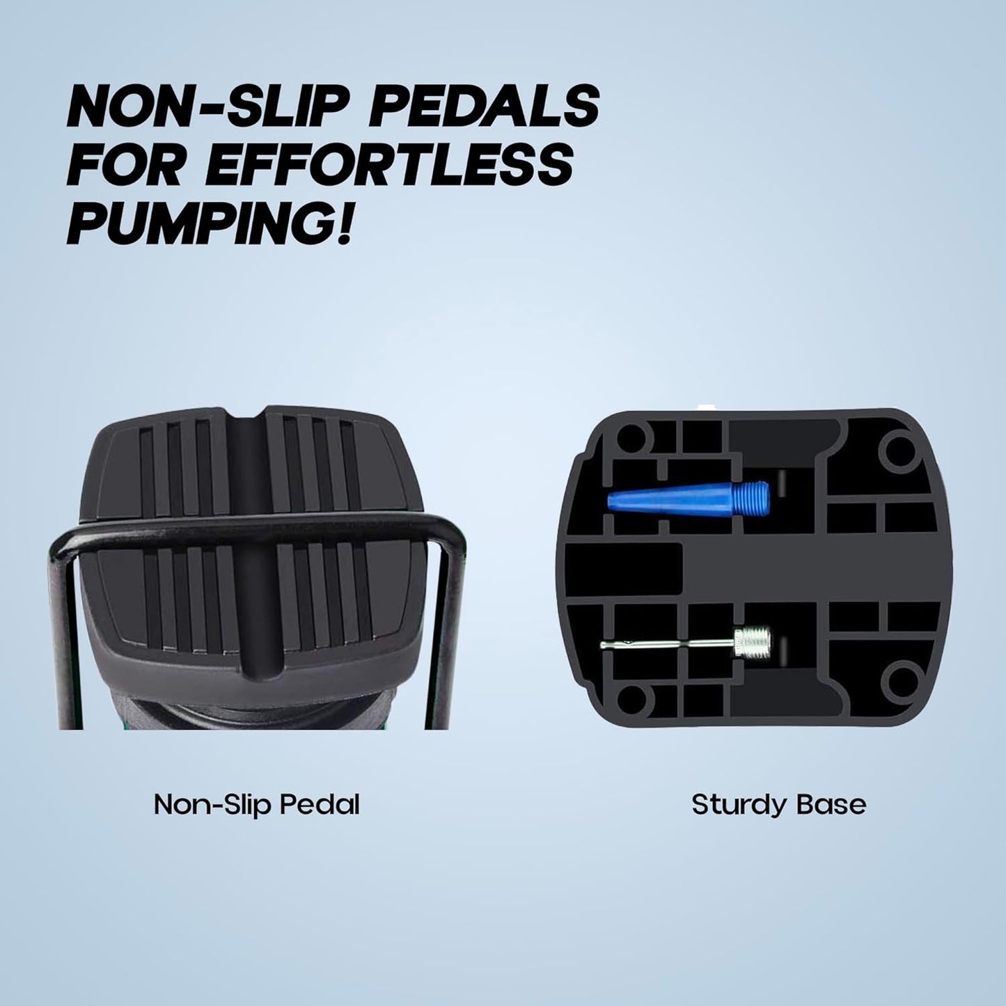 مضخة هواء كونيكس عالية الضغط مع مقياس للدرجات للدرجات الهوائية والدراجات وإطارات السيارات وكرة القدم وكرة السلة وغيرها من المعدات الرياضية القابلة للنفخ والكرات (أسود)