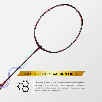 Apacs Z-Ziggler (غير مشدودة، أقصى شد 38 رطلاً) عمود رفيع 6.4 مم | صنع في فيتنام | مضرب تنس طاولة 100% جرافيت ياباني مع غطاء كامل مجاني | G2-4 1/8 بوصة (أحمر غير لامع)