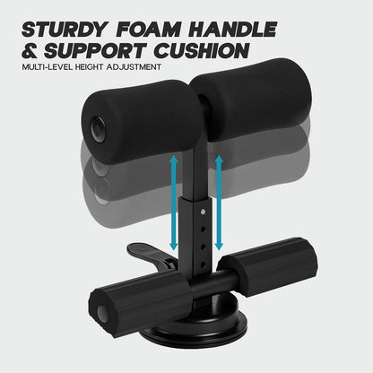 قضيب تمرينات البطن Konex للتمارين المنزلية والرياضية | جهاز تمرينات البطن المحمول مع قاعدة شفط قوية | مثالي للوركين والساقين والظهر والبطن والعضلات الأساسية - أسود