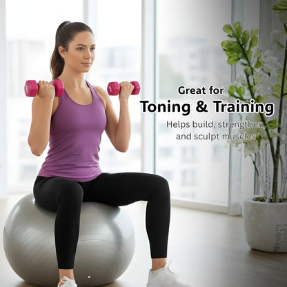 Endless Pair of Vinyl-Coated Fixed Dumbbells | Vinyl-Coated Iron | Compact Weights for Home Gym, Workouts, Fitness, Men & Women