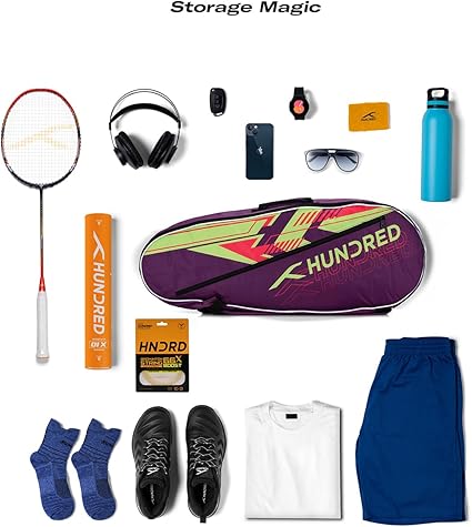 HUNDRED Court Vertex حقيبة أدوات ذات حجرة مزدوجة مع جيب جانبي (حقيبة أدوات 6 في 1)