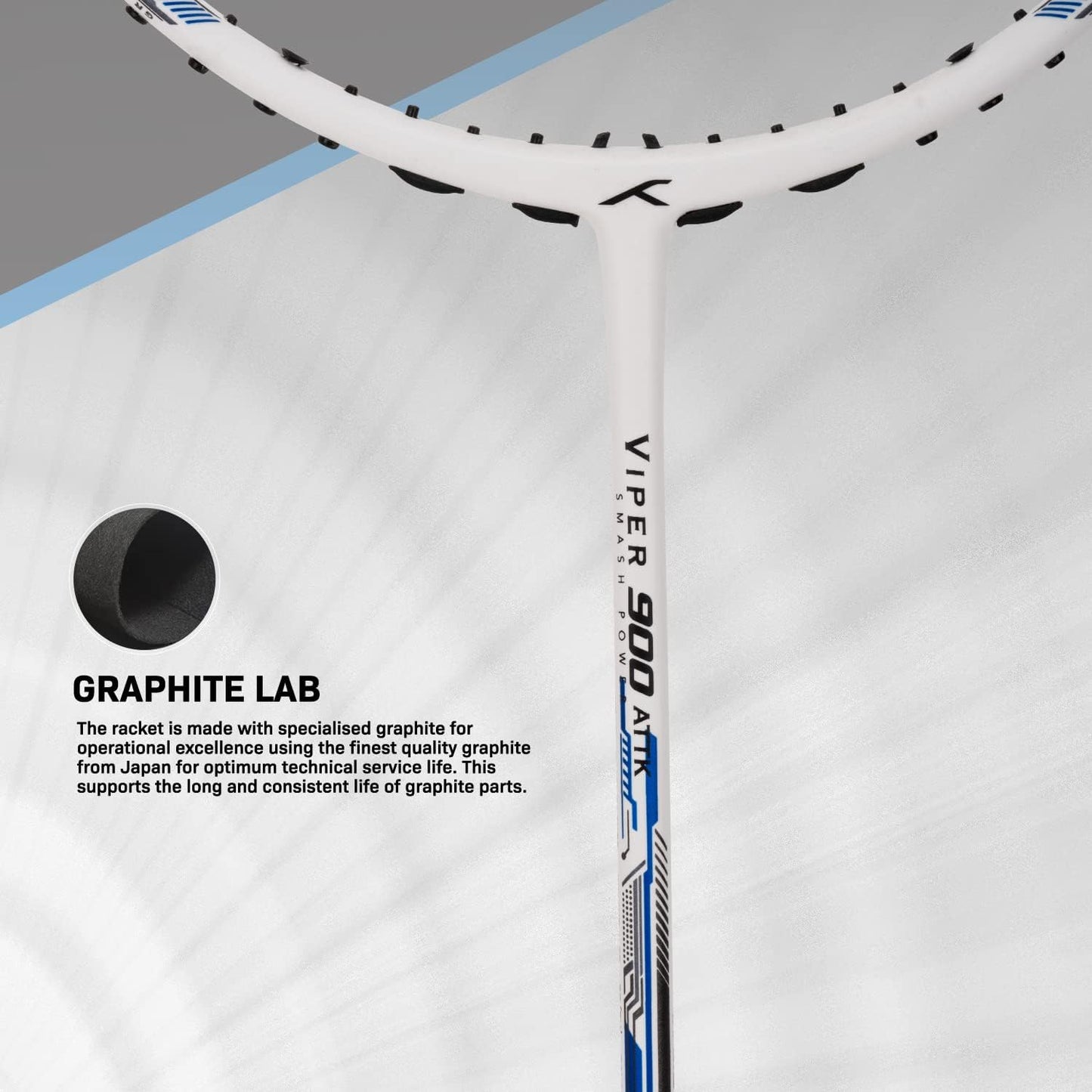 HUNDRED Viper 900 مضرب تنس الريشة من ألياف الكربون مع غطاء مضرب كامل | لاعبون متوسطون | 79 جرام | أقصى شد للوتر - 32 رطلاً