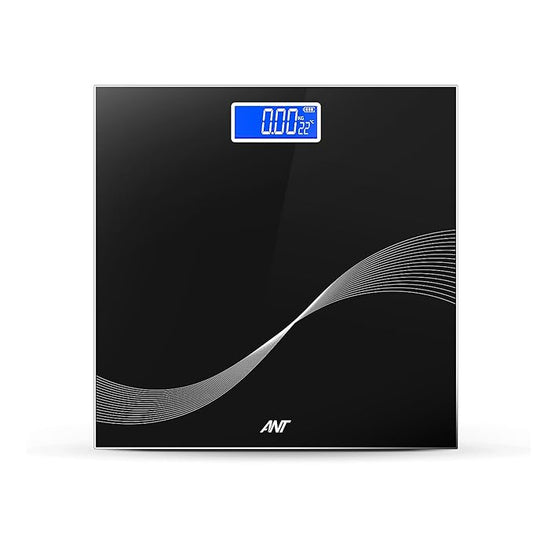 ANT ESPORTS Flora Wave High Precision Digital Body Weight Scale with LED Display Accurately Measures Weight Up to 180kg - Black