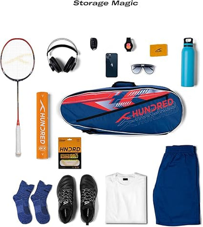 HUNDRED Court Vertex حقيبة أدوات ذات حجرة مزدوجة مع جيب جانبي (حقيبة أدوات 6 في 1)