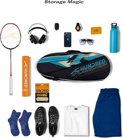 HUNDRED Court Vertex حقيبة أدوات ذات حجرة مزدوجة مع جيب جانبي (حقيبة أدوات 6 في 1)