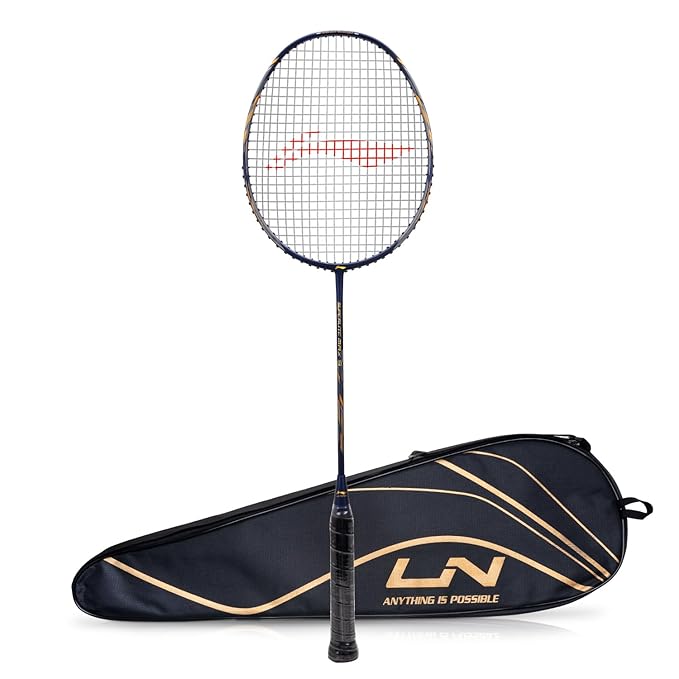 Li-Ning G-Force Superlite Max 9 مضرب تنس الريشة المصنوع من ألياف الكربون والجرافيت مع غطاء كامل للمضرب