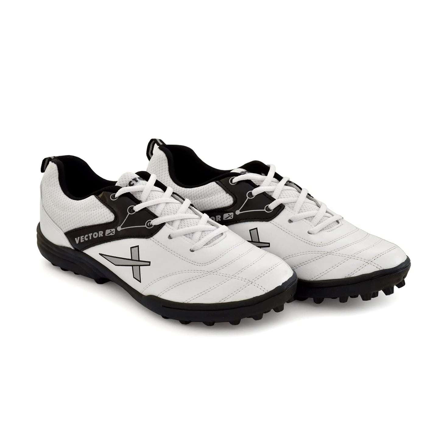 Vector X Blast أحذية الكريكيت | أسود/أبيض | أولاد ورجال | بلاستيك PVC
